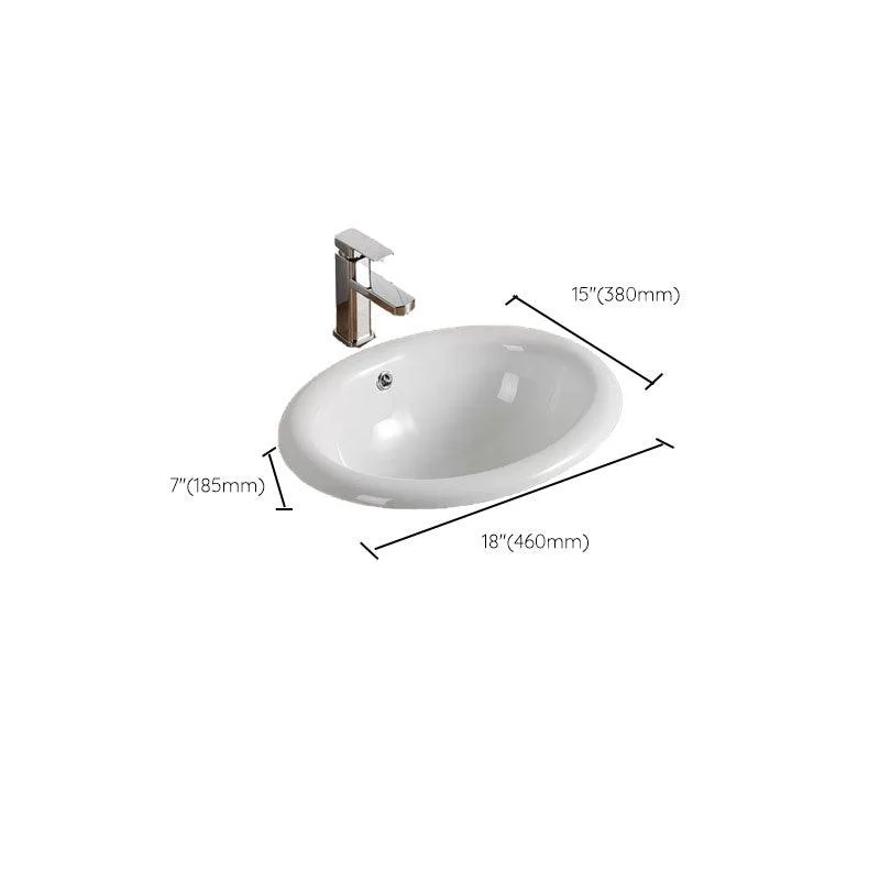 Contemporary Bathroom Sink with Pop-Up Drain Porcelain Oval-Shape Undermount Bathroom Sink -Bathlova