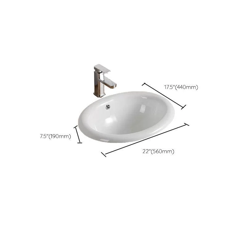 Contemporary Bathroom Sink with Pop-Up Drain Porcelain Oval-Shape Undermount Bathroom Sink -Bathlova