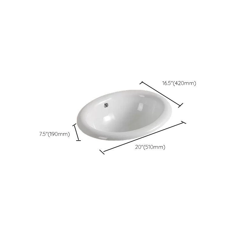 Contemporary Bathroom Sink with Pop-Up Drain Porcelain Oval-Shape Undermount Bathroom Sink -Bathlova