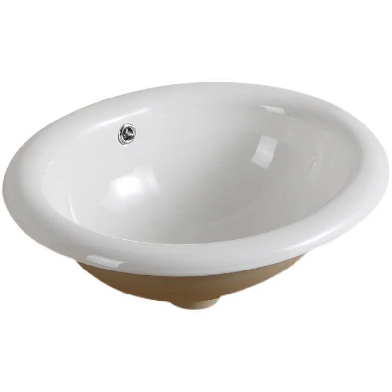 Contemporary Bathroom Sink with Pop-Up Drain Porcelain Oval-Shape Undermount Bathroom Sink -Bathlova