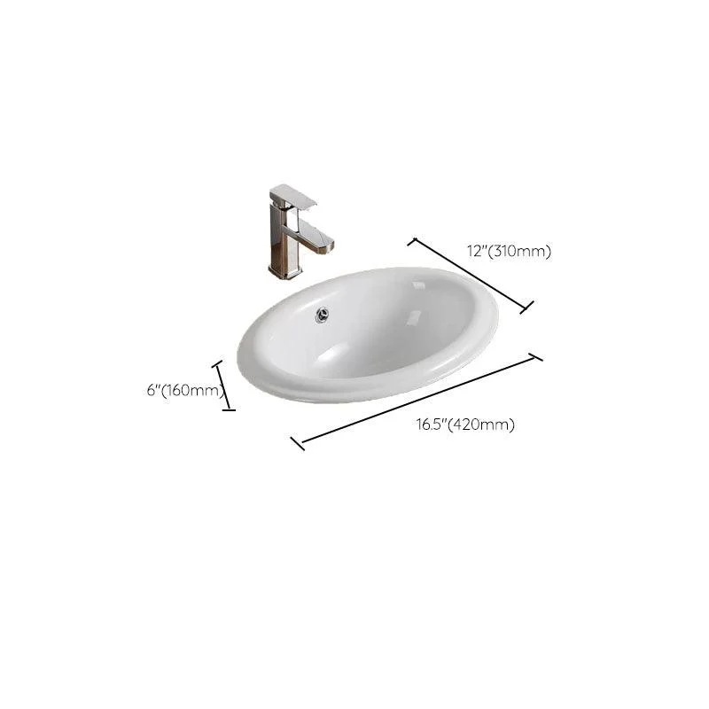 Contemporary Bathroom Sink with Pop-Up Drain Porcelain Oval-Shape Undermount Bathroom Sink -Bathlova