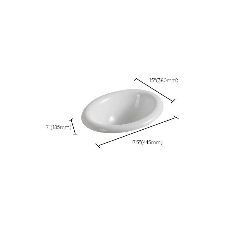 Contemporary Bathroom Sink with Pop-Up Drain Porcelain Oval-Shape Undermount Bathroom Sink -Bathlova