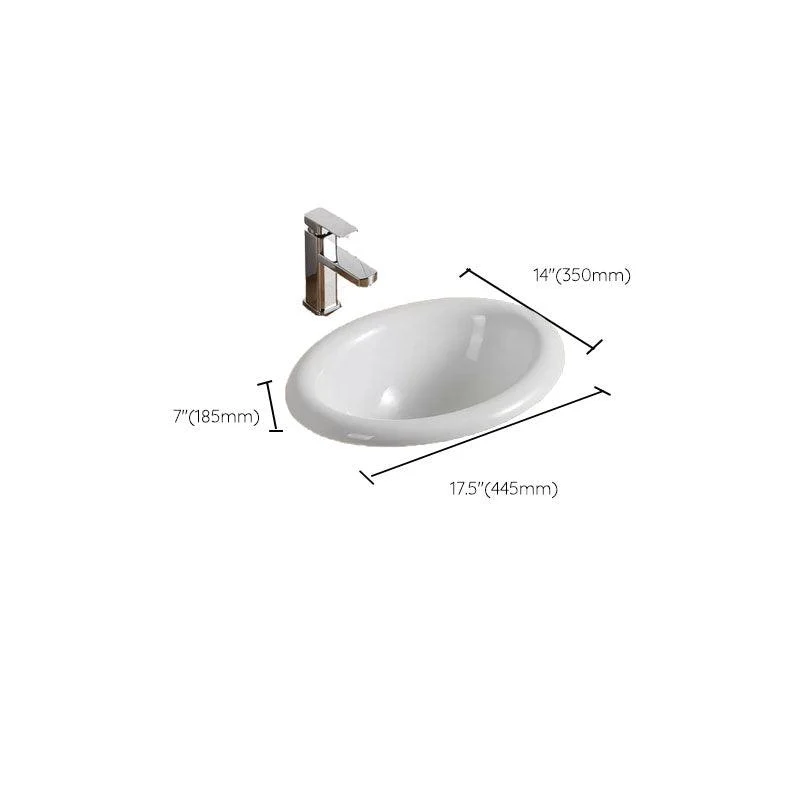 Contemporary Bathroom Sink with Pop-Up Drain Porcelain Oval-Shape Undermount Bathroom Sink -Bathlova