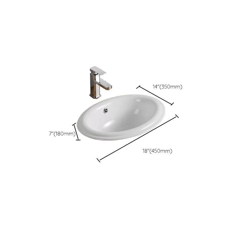 Contemporary Bathroom Sink with Pop-Up Drain Porcelain Oval-Shape Undermount Bathroom Sink -Bathlova