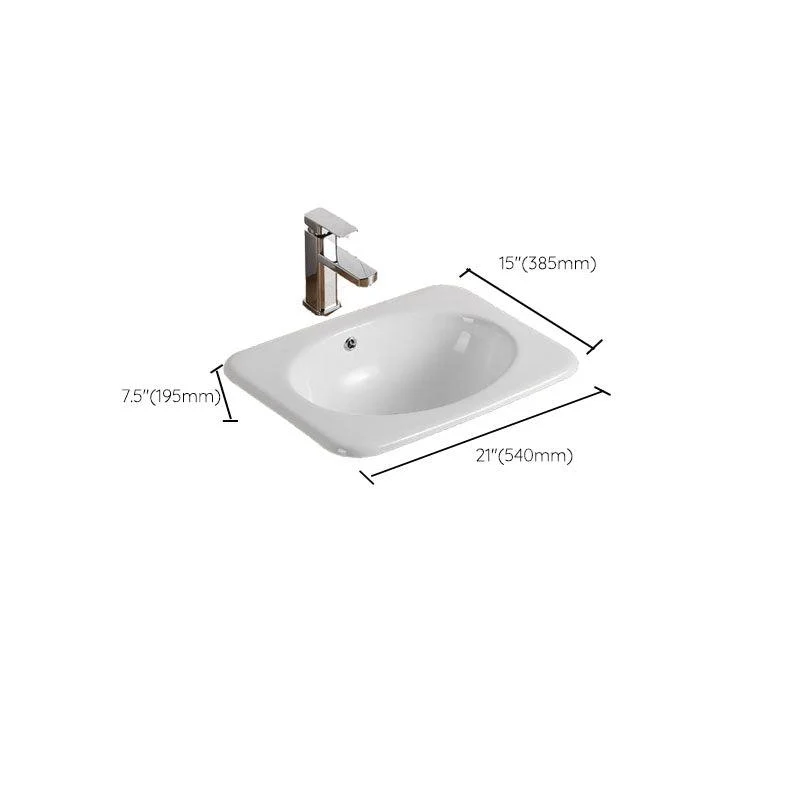 Contemporary Bathroom Sink with Pop-Up Drain Porcelain Oval-Shape Undermount Bathroom Sink -Bathlova