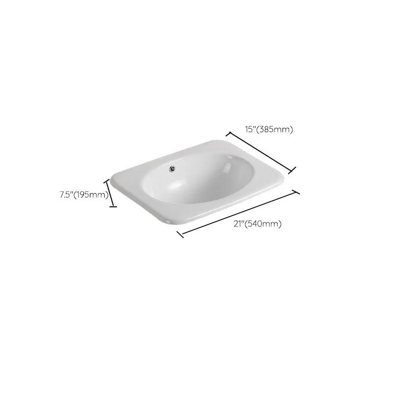 Contemporary Bathroom Sink with Pop-Up Drain Porcelain Oval-Shape Undermount Bathroom Sink -Bathlova