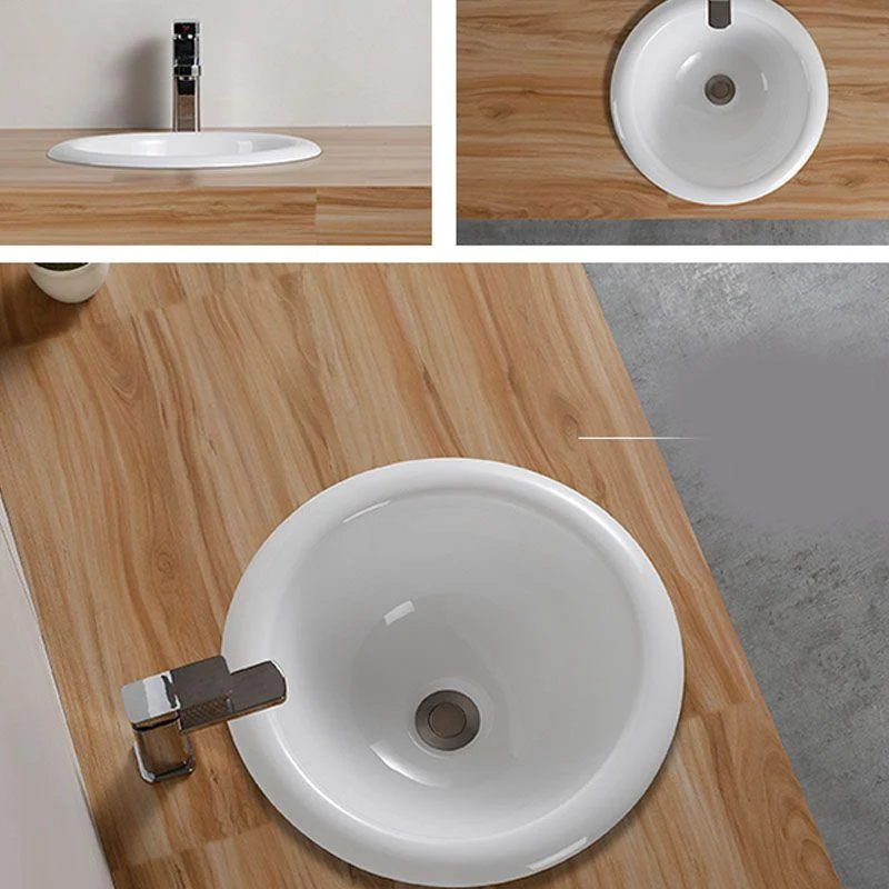 Contemporary Bathroom Sink with Pop-Up Drain Porcelain Oval-Shape Undermount Bathroom Sink -Bathlova