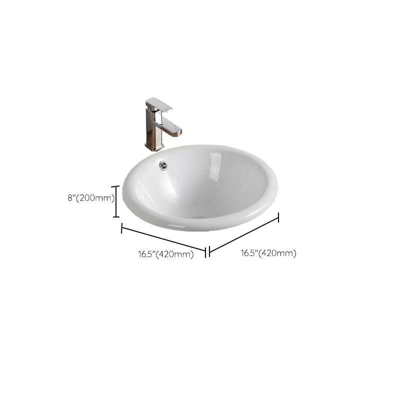 Contemporary Bathroom Sink with Pop-Up Drain Porcelain Oval-Shape Undermount Bathroom Sink -Bathlova