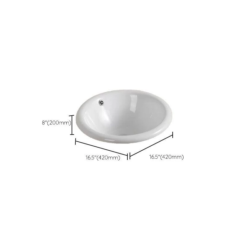 Contemporary Bathroom Sink with Pop-Up Drain Porcelain Oval-Shape Undermount Bathroom Sink -Bathlova