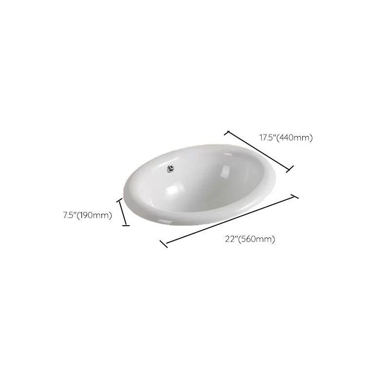 Contemporary Bathroom Sink with Pop-Up Drain Porcelain Oval-Shape Undermount Bathroom Sink -Bathlova