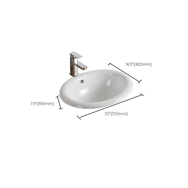 Contemporary Bathroom Sink with Pop-Up Drain Porcelain Oval-Shape Undermount Bathroom Sink -Bathlova