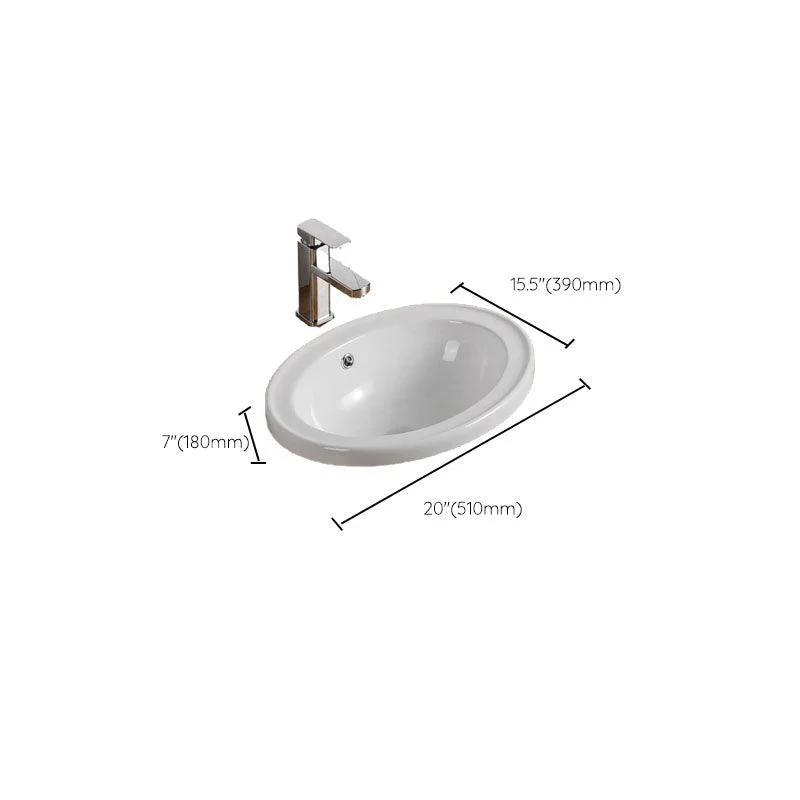 Contemporary Bathroom Sink with Pop-Up Drain Porcelain Oval-Shape Undermount Bathroom Sink -Bathlova