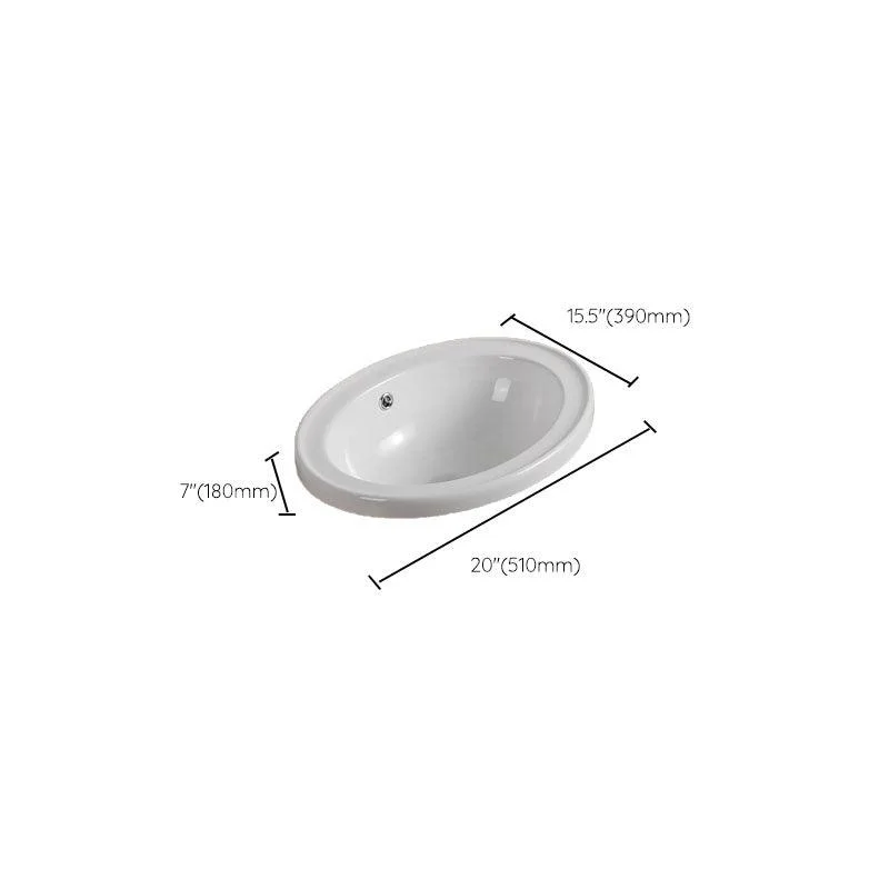 Contemporary Bathroom Sink with Pop-Up Drain Porcelain Oval-Shape Undermount Bathroom Sink -Bathlova