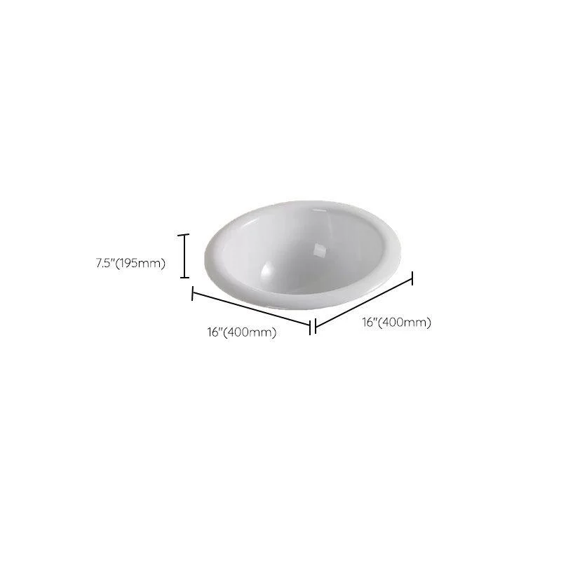 Contemporary Bathroom Sink with Pop-Up Drain Porcelain Oval-Shape Undermount Bathroom Sink -Bathlova