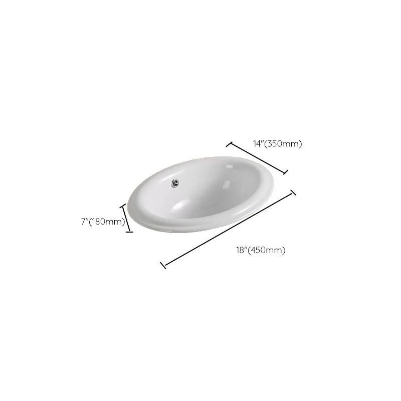 Contemporary Bathroom Sink with Pop-Up Drain Porcelain Oval-Shape Undermount Bathroom Sink -Bathlova