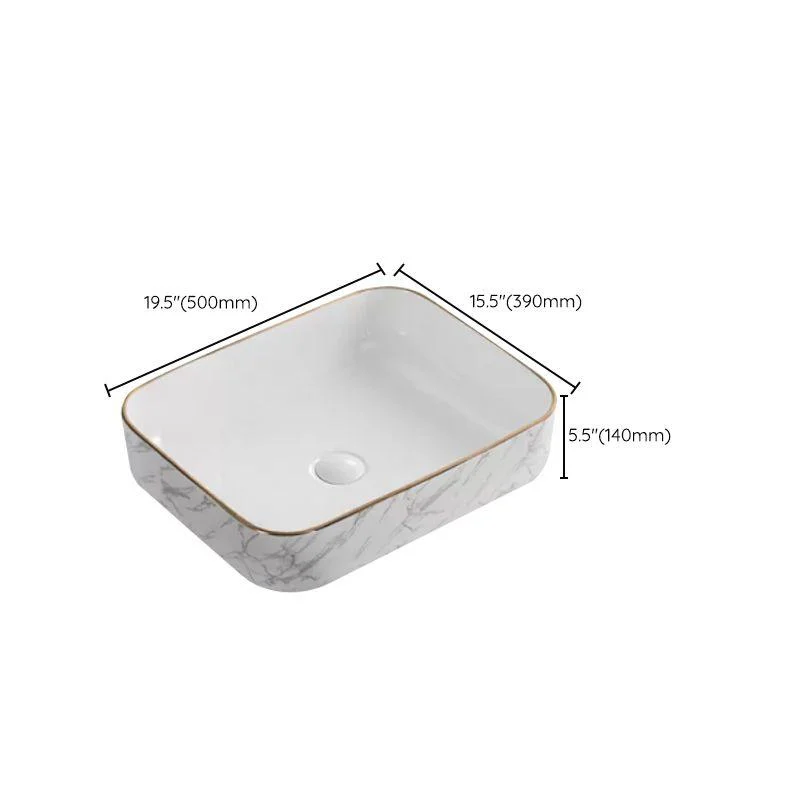 Contemporary Bathroom Sink with Pop-Up Drain Porcelain Oval-Shape Vessel Bathroom Sink -Bathlova