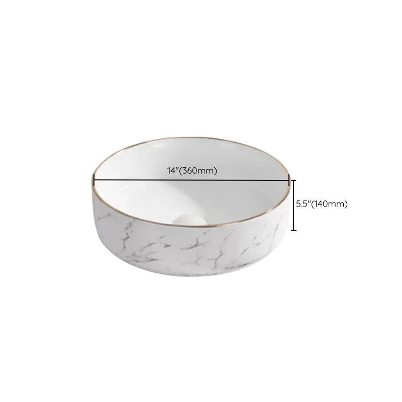 Contemporary Bathroom Sink with Pop-Up Drain Porcelain Oval-Shape Vessel Bathroom Sink -Bathlova