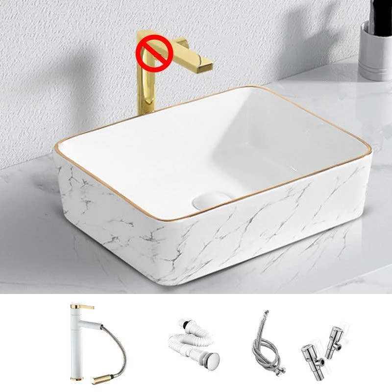 Contemporary Bathroom Sink with Pop-Up Drain Porcelain Oval-Shape Vessel Bathroom Sink -Bathlova