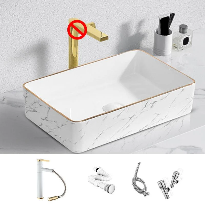 Contemporary Bathroom Sink with Pop-Up Drain Porcelain Oval-Shape Vessel Bathroom Sink -Bathlova