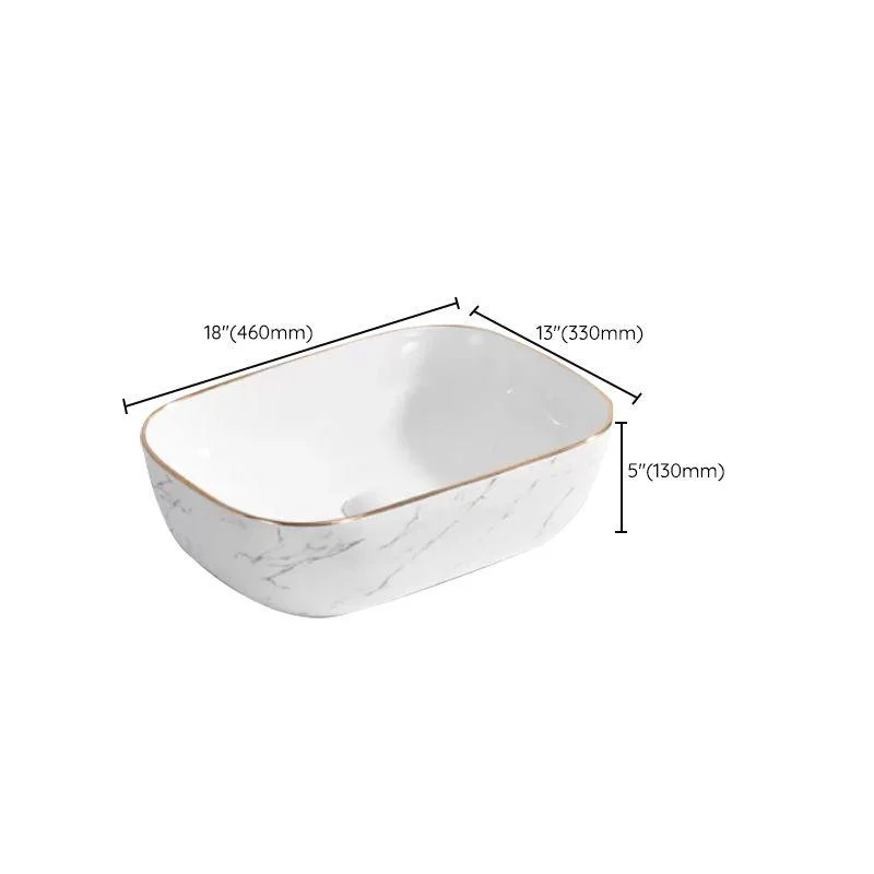 Contemporary Bathroom Sink with Pop-Up Drain Porcelain Oval-Shape Vessel Bathroom Sink -Bathlova