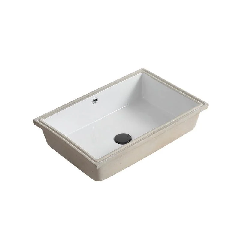 Contemporary Bathroom Sink with Pop-Up Drain Porcelain Rectangular Undermount Vanity Sink -Bathlova