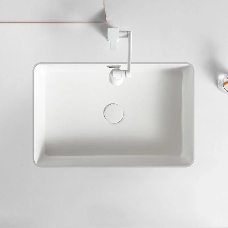 Contemporary Bathroom Sink with Pop-Up Drain Porcelain Rectangular Undermount Vanity Sink -Bathlova