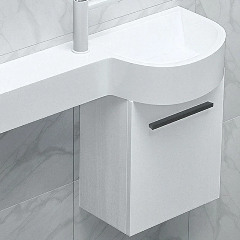 Contemporary Bathroom Sink with Pop-Up Drain Porcelain Wall Mount Bathroom Sink Only -Bathlova