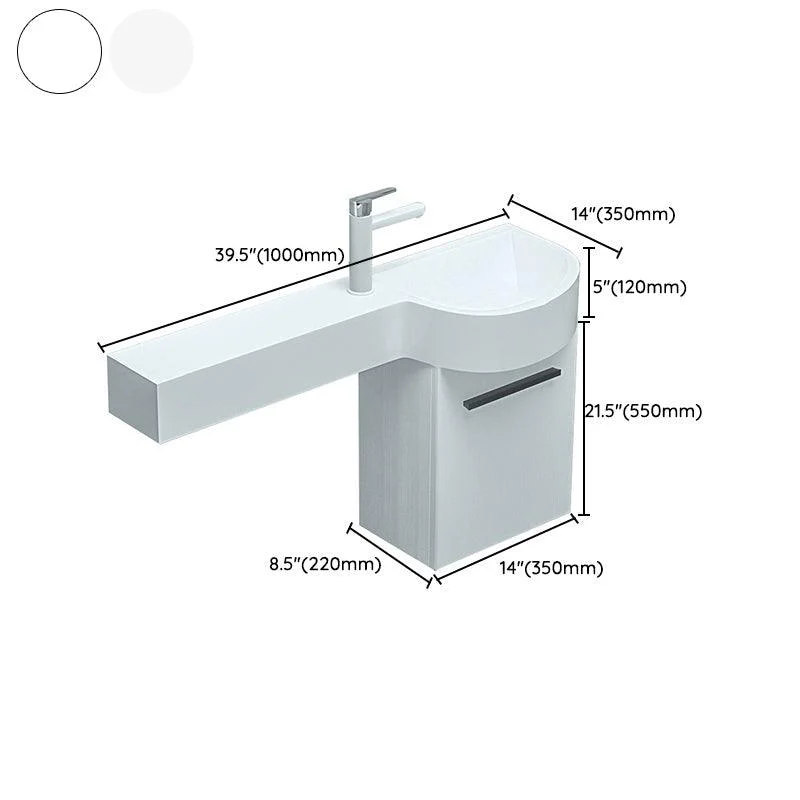 Contemporary Bathroom Sink with Pop-Up Drain Porcelain Wall Mount Bathroom Sink Only -Bathlova