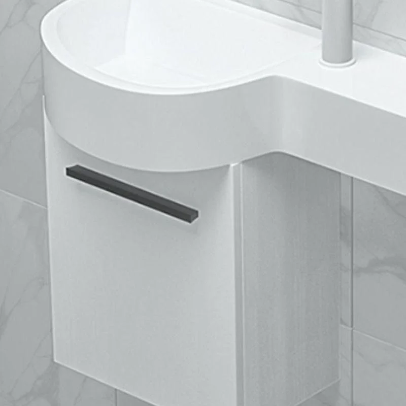 Contemporary Bathroom Sink with Pop-Up Drain Porcelain Wall Mount Bathroom Sink Only -Bathlova