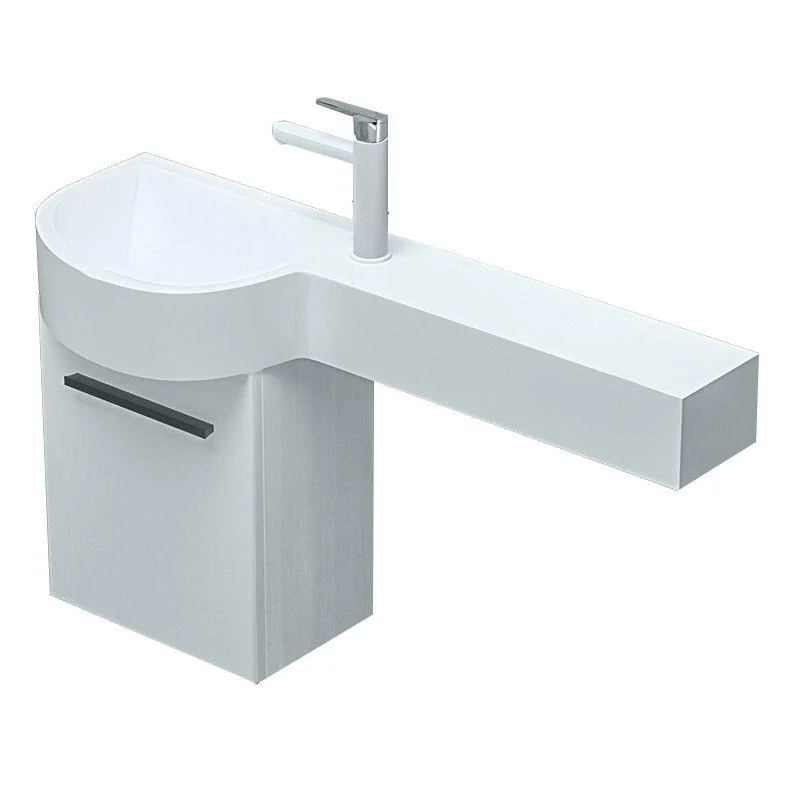 Contemporary Bathroom Sink with Pop-Up Drain Porcelain Wall Mount Bathroom Sink Only -Bathlova