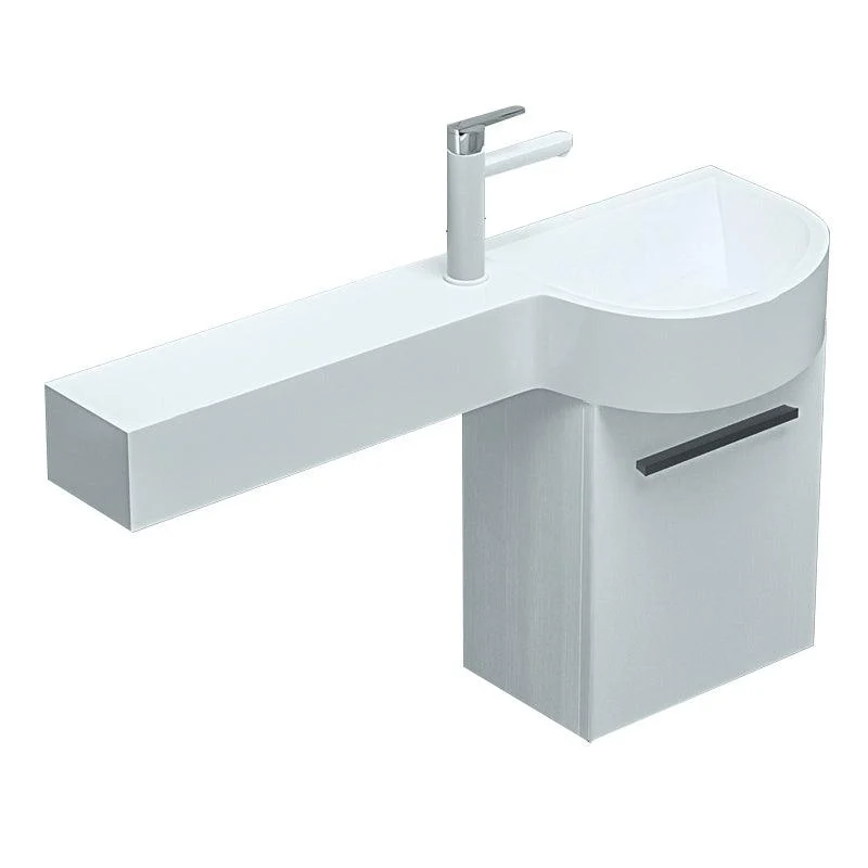 Contemporary Bathroom Sink with Pop-Up Drain Porcelain Wall Mount Bathroom Sink Only -Bathlova