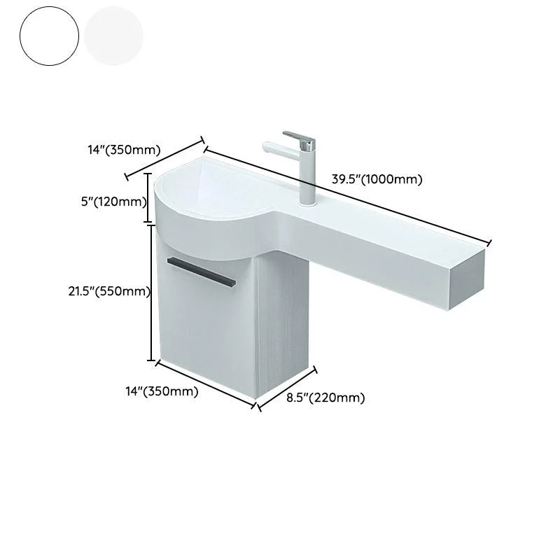 Contemporary Bathroom Sink with Pop-Up Drain Porcelain Wall Mount Bathroom Sink Only -Bathlova