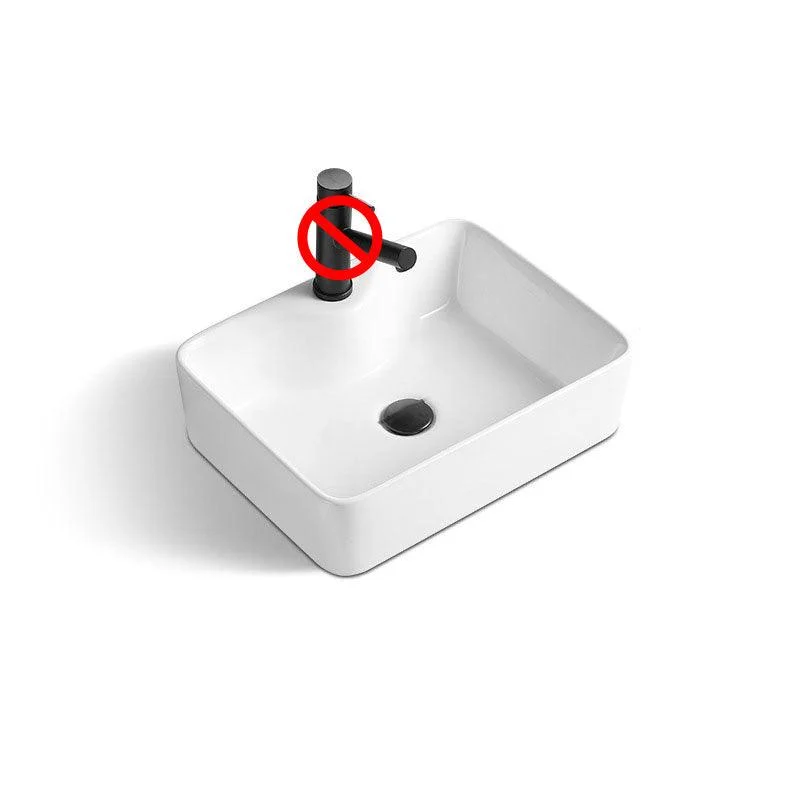 Contemporary Bathroom Sink with Pop-Up Drain Rectangular Vessel Bathroom Sink Only -Bathlova