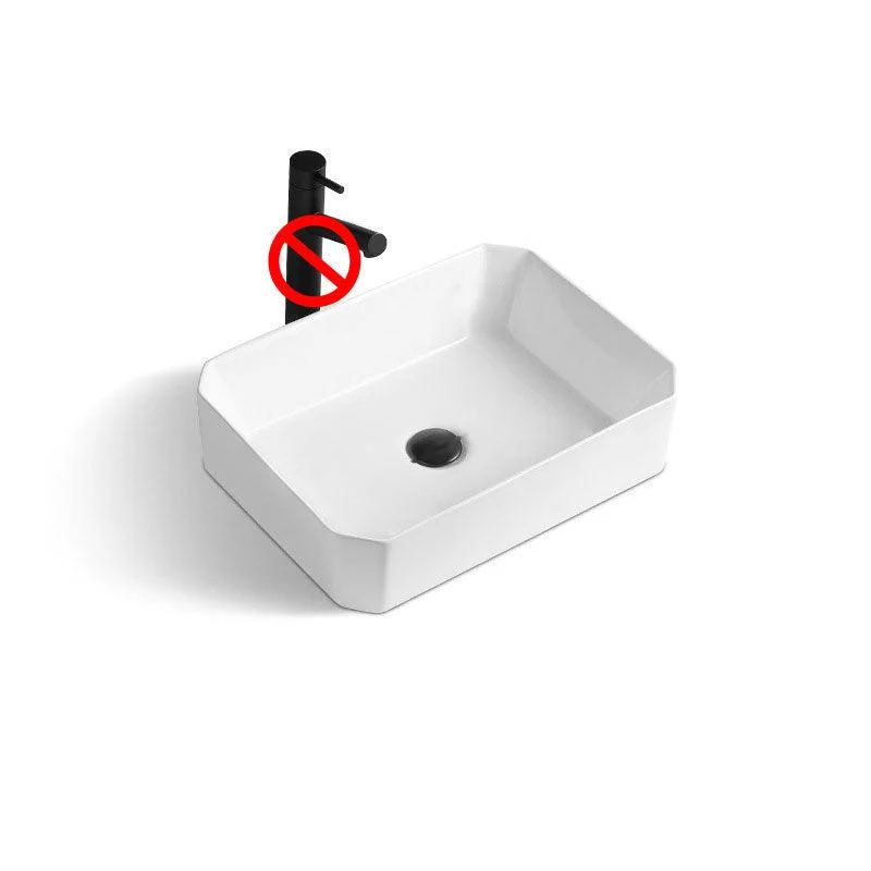 Contemporary Bathroom Sink with Pop-Up Drain Rectangular Vessel Bathroom Sink Only -Bathlova