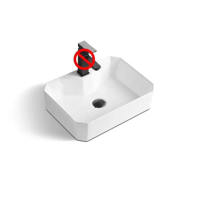 Contemporary Bathroom Sink with Pop-Up Drain Rectangular Vessel Bathroom Sink Only -Bathlova