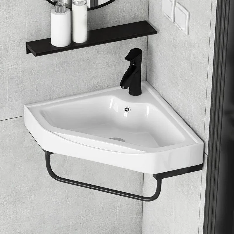 Contemporary Bathroom Sink with Pop-Up Drain Resin Specialty Wall Mount Bathroom Sink -Bathlova