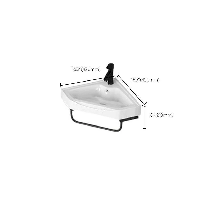 Contemporary Bathroom Sink with Pop-Up Drain Resin Specialty Wall Mount Bathroom Sink -Bathlova