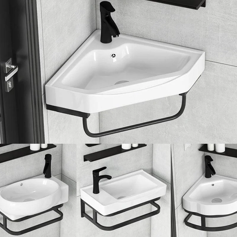 Contemporary Bathroom Sink with Pop-Up Drain Resin Specialty Wall Mount Bathroom Sink -Bathlova