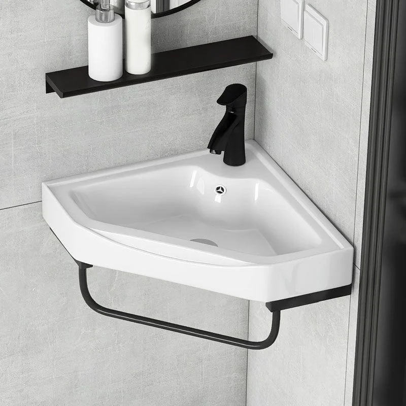 Contemporary Bathroom Sink with Pop-Up Drain Resin Specialty Wall Mount Bathroom Sink -Bathlova