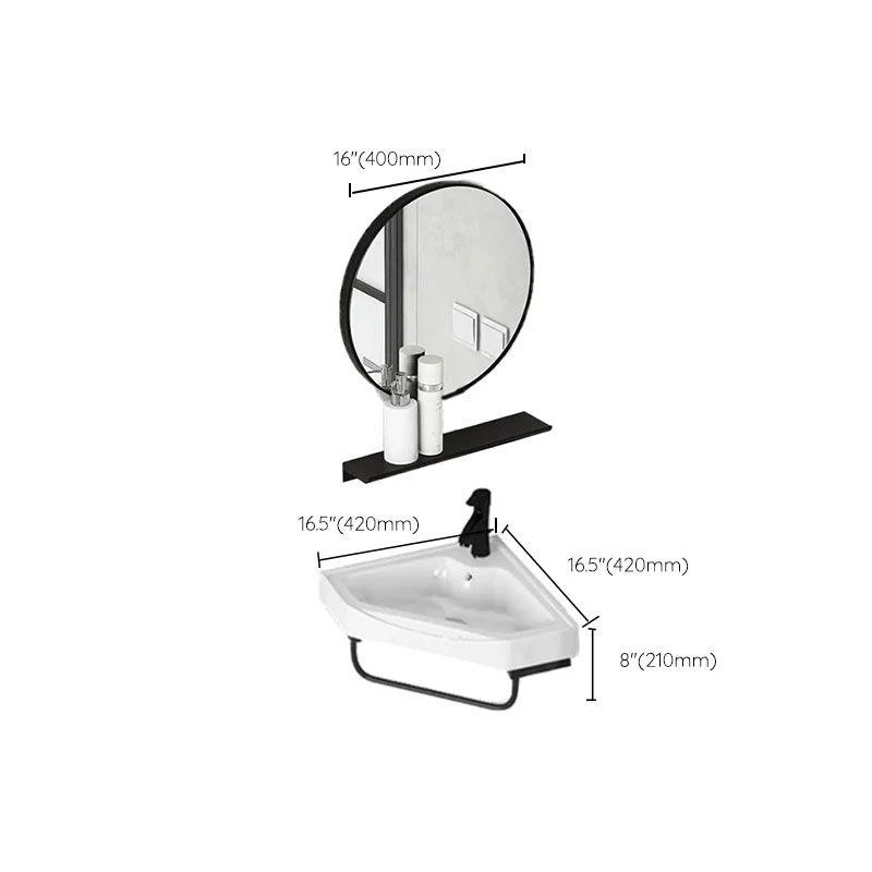 Contemporary Bathroom Sink with Pop-Up Drain Resin Specialty Wall Mount Bathroom Sink -Bathlova