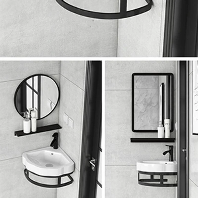 Contemporary Bathroom Sink with Pop-Up Drain Resin Specialty Wall Mount Bathroom Sink -Bathlova