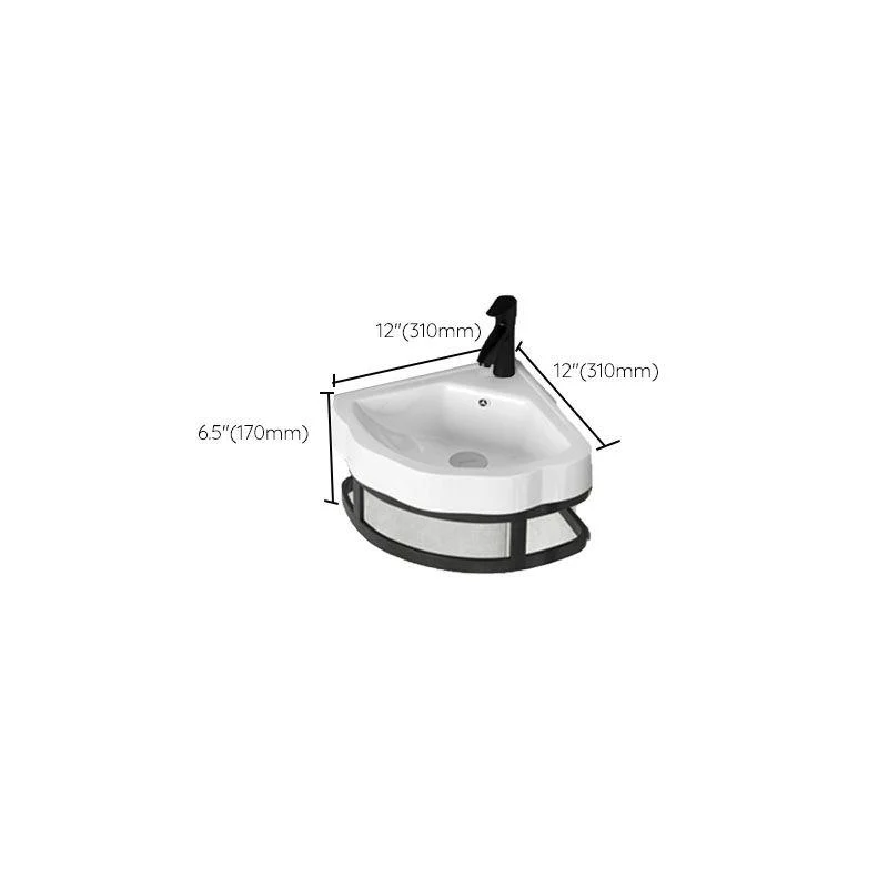 Contemporary Bathroom Sink with Pop-Up Drain Resin Specialty Wall Mount Bathroom Sink -Bathlova