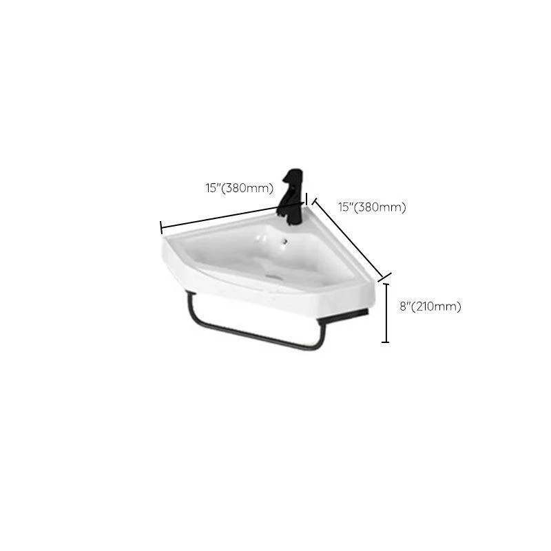 Contemporary Bathroom Sink with Pop-Up Drain Resin Specialty Wall Mount Bathroom Sink -Bathlova