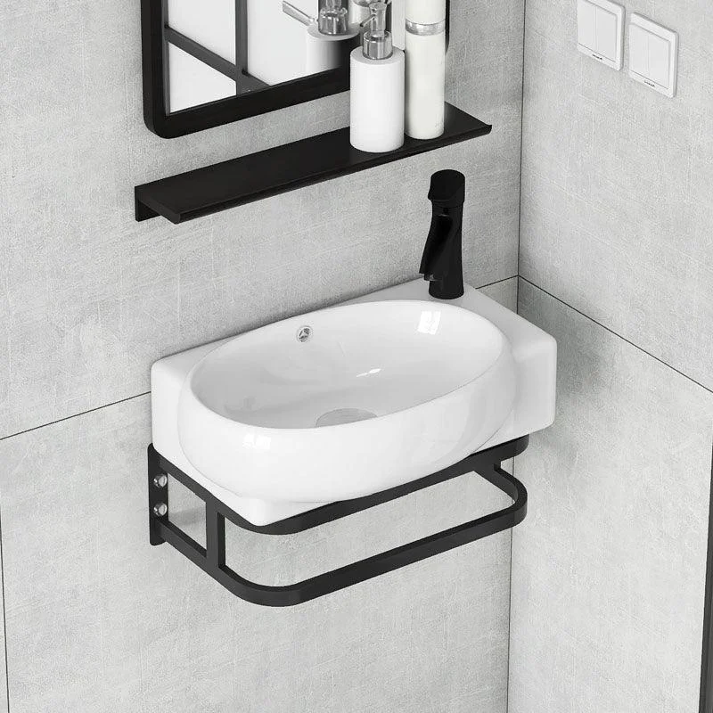 Contemporary Bathroom Sink with Pop-Up Drain Resin Specialty Wall Mount Bathroom Sink -Bathlova