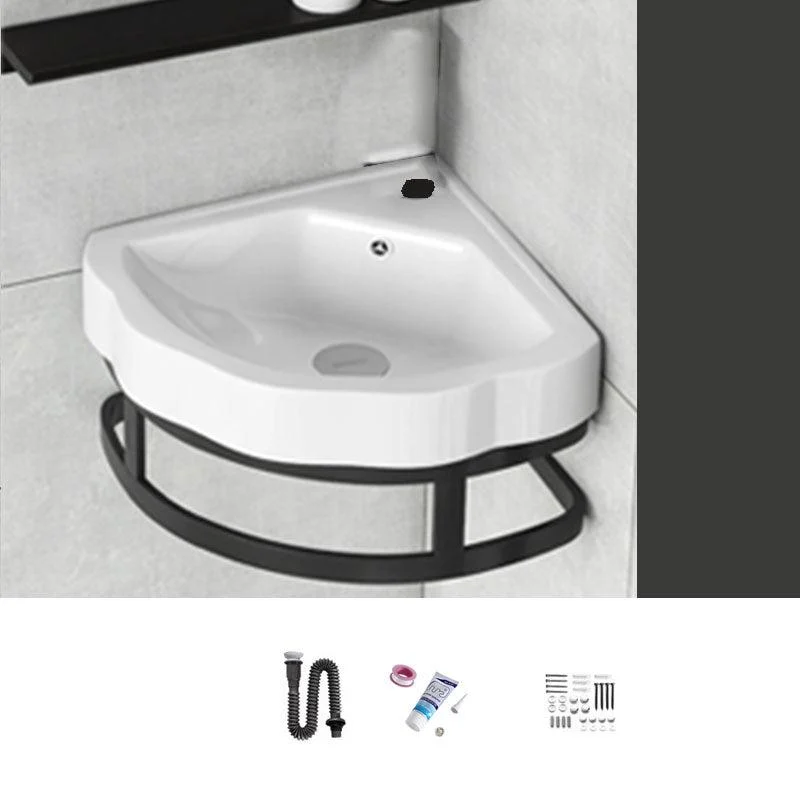 Contemporary Bathroom Sink with Pop-Up Drain Resin Specialty Wall Mount Bathroom Sink -Bathlova