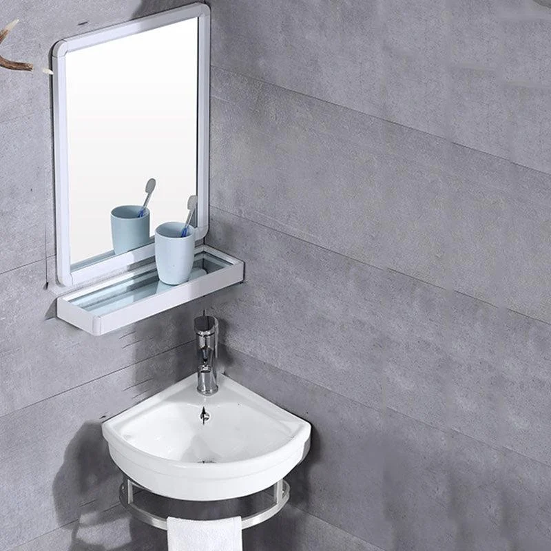 Contemporary Bathroom Sink with Pop-Up Drain Resin Specialty Wall Mount Bathroom Sink -Bathlova