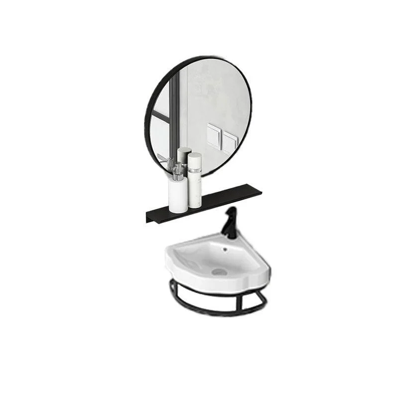 Contemporary Bathroom Sink with Pop-Up Drain Resin Specialty Wall Mount Bathroom Sink -Bathlova