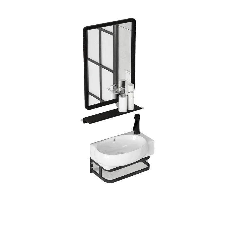 Contemporary Bathroom Sink with Pop-Up Drain Resin Specialty Wall Mount Bathroom Sink -Bathlova