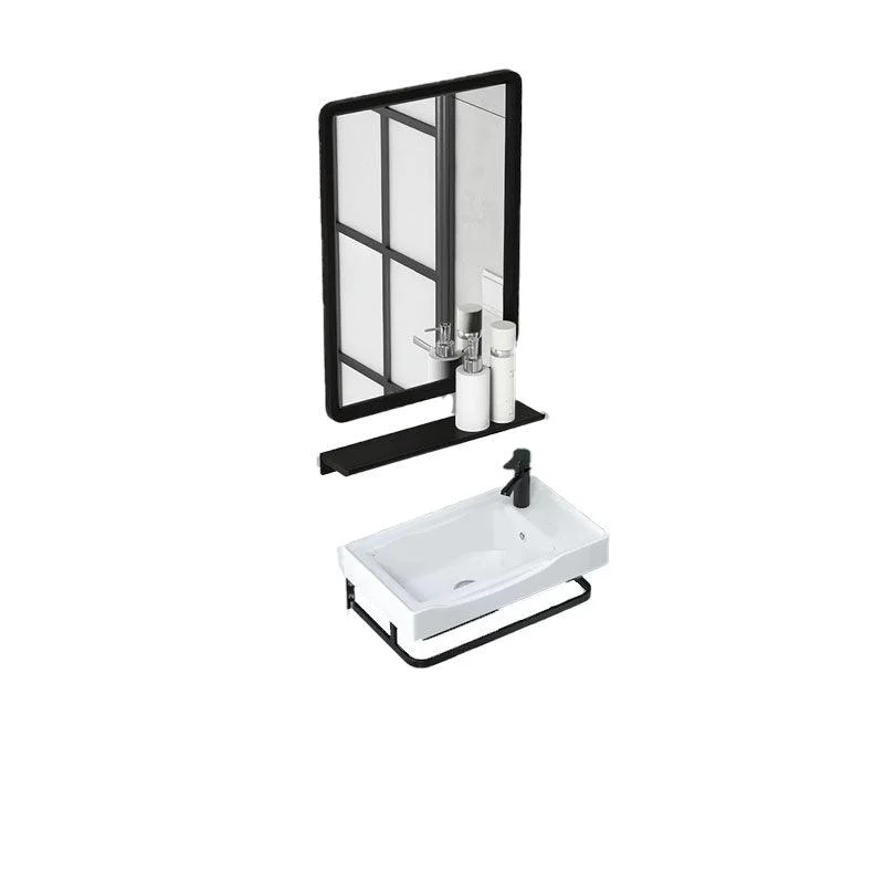 Contemporary Bathroom Sink with Pop-Up Drain Resin Specialty Wall Mount Bathroom Sink -Bathlova