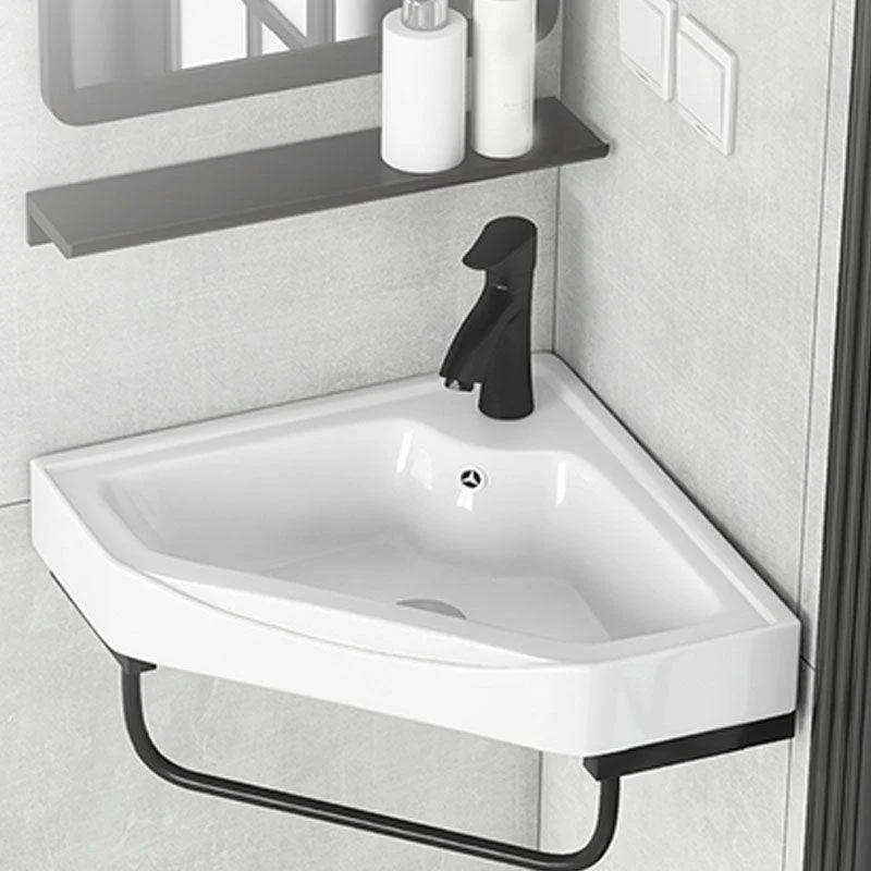 Contemporary Bathroom Sink with Pop-Up Drain Resin Specialty Wall Mount Bathroom Sink -Bathlova